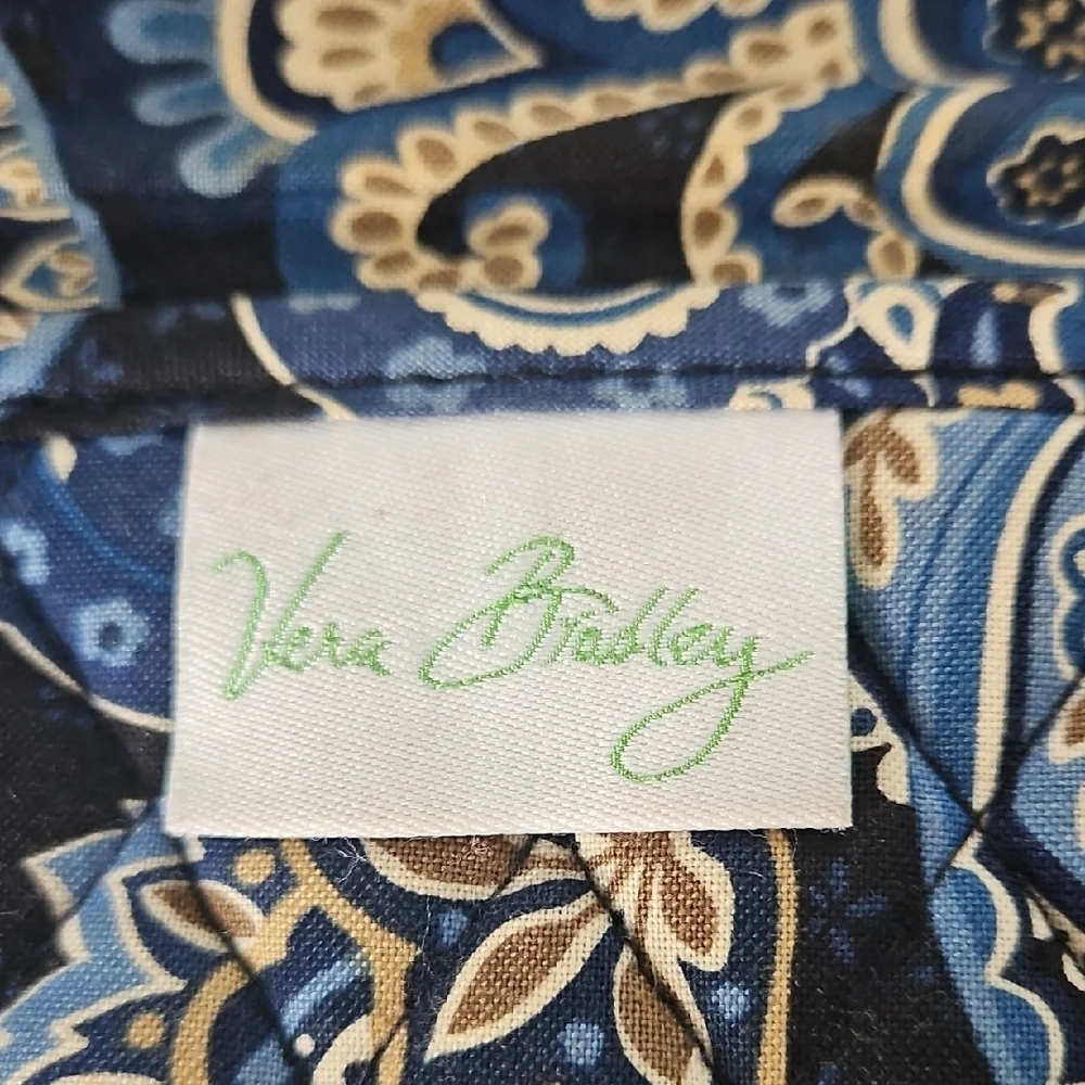 Vera Bradley Navy and Tan Paisley Accessory - Picture 2 of 4